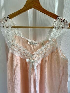 Vintage Victoria's Secret Blush Pink Lace-Trim Chemise